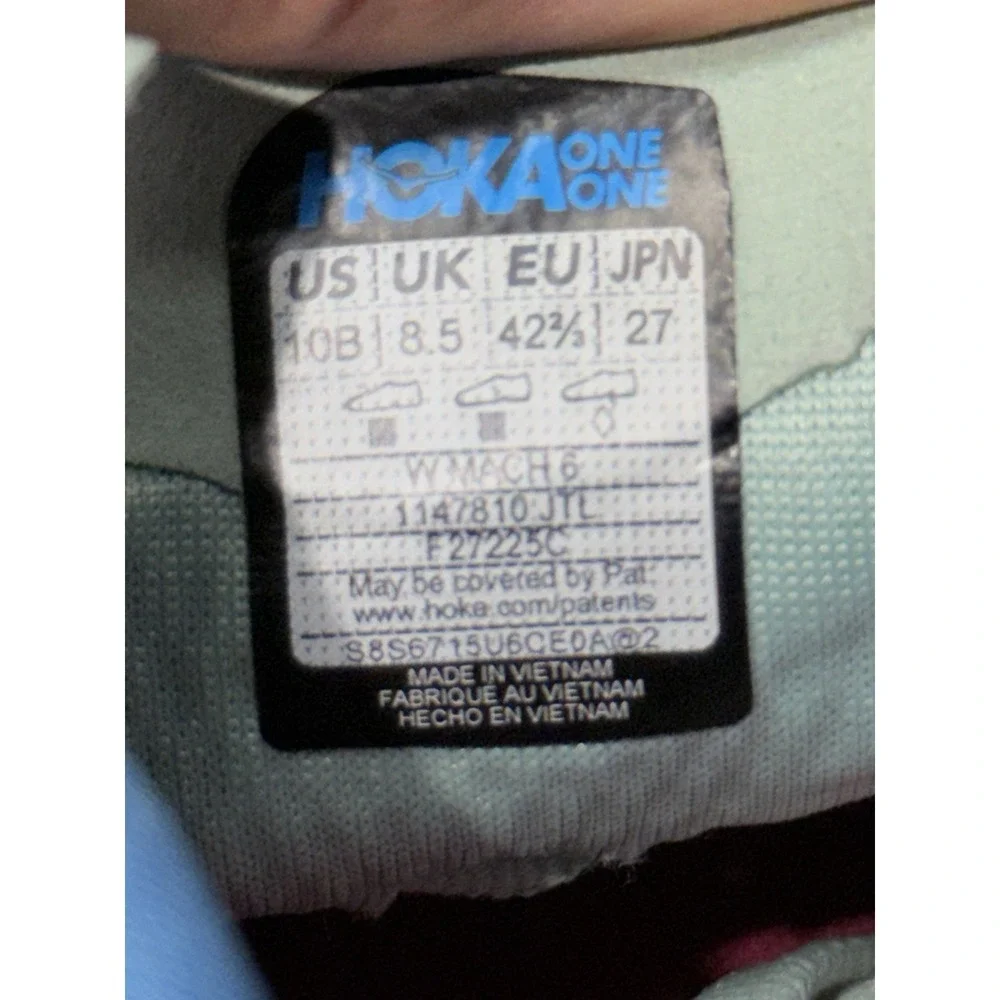 Hoka One One Mach 6 Womens Size 10 B Blue Running Shoes Comfort Walking Sneakers